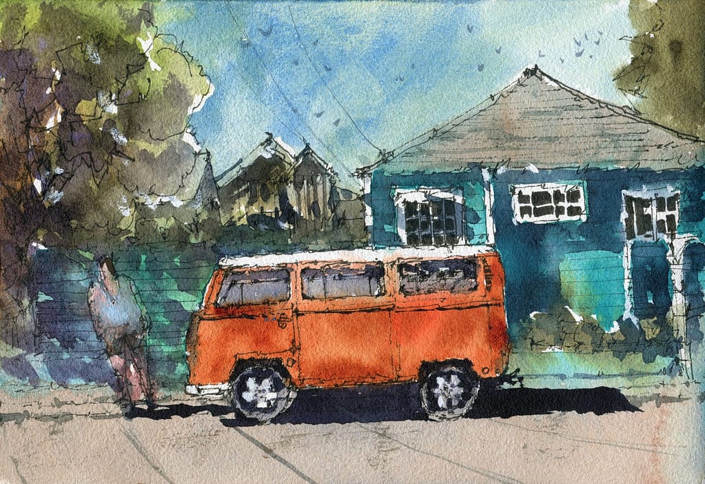 Easy Line and Wash: Copenhagen and Suburban Scene