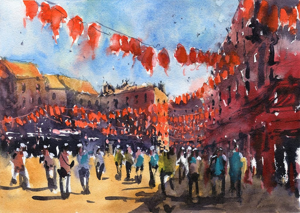 Paint Prague and Chinatown London in Watercolor - Turn your holiday photos into paintings!