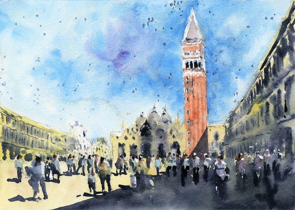 Paint Sunflowers and Venice - Free Live Watercolor Workshop
