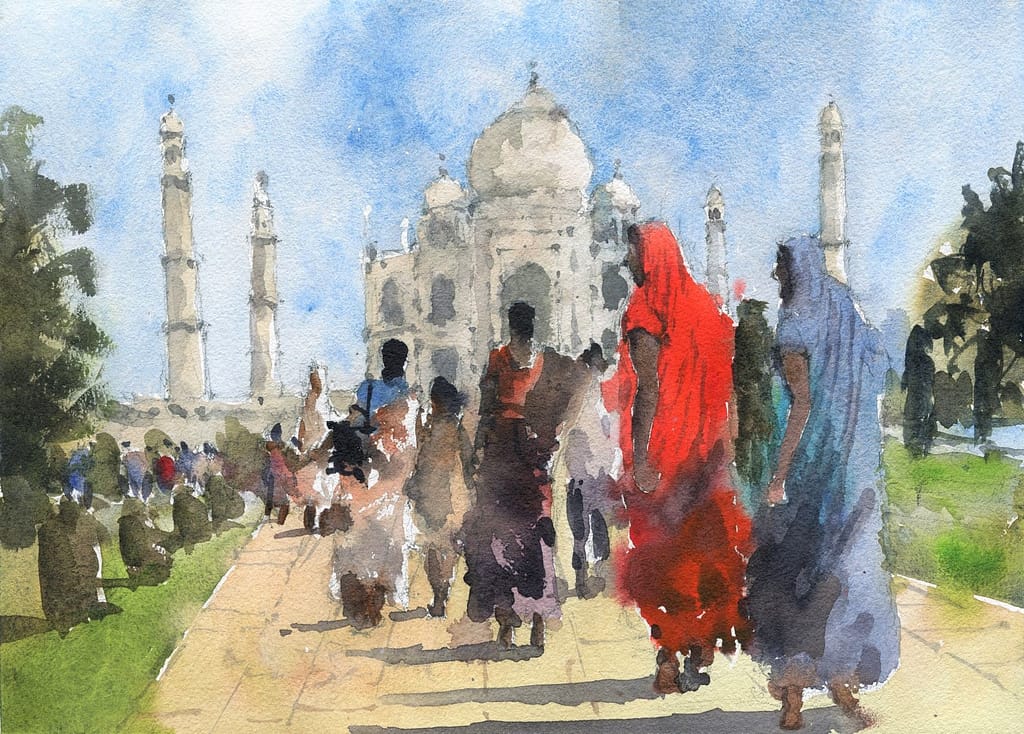 Paint the Taj Mahal: Loose Figures and Landscape